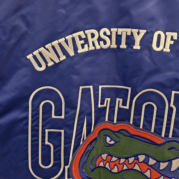 Vintage 90s Florida University Gators Reversible Suede / Nylon Varsity Jacket L - Picture 13 of 15